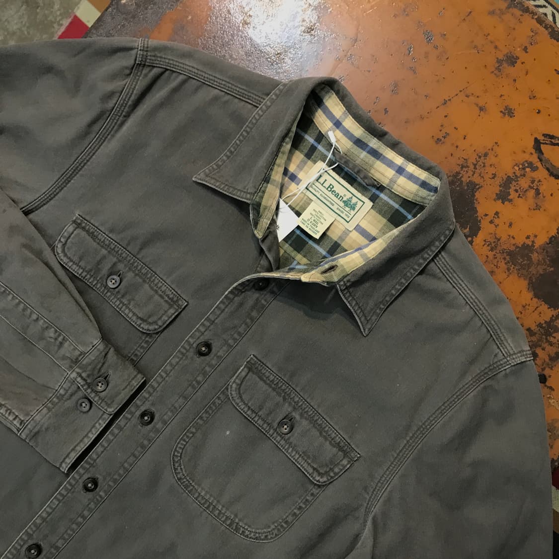 엘엘빈 다크 카키 투포켓 코튼 셔츠 남성 105 110 사이즈 상품이미지3