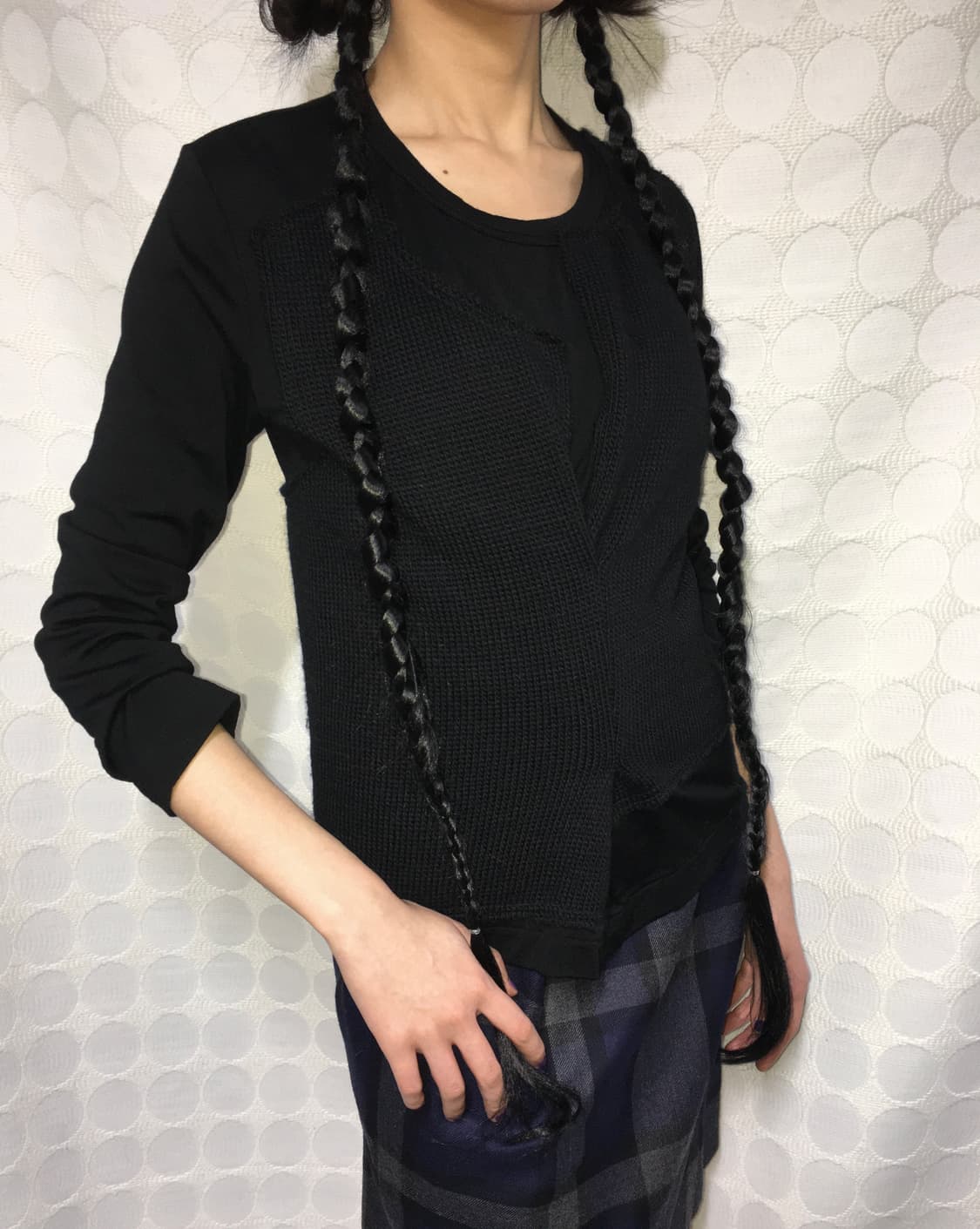 comme des garçons울 니트 배색 긴팔 상품이미지1