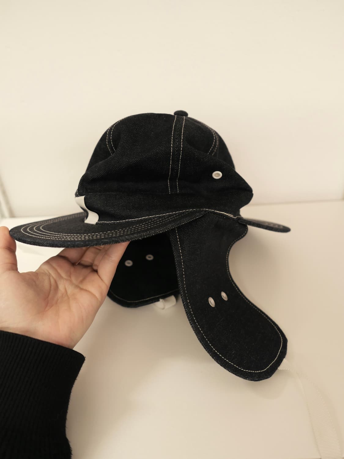 꼼데가르송 간류 더블 바이저 데님 캡 상품이미지1