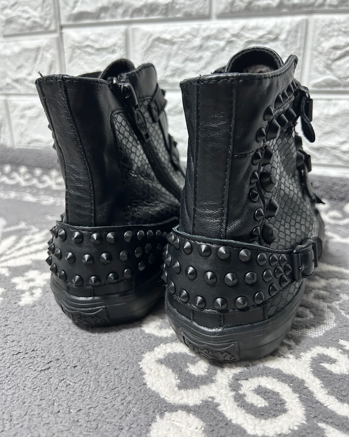 Ash 아쉬 스터드 파이톤 멀티 버클 하이탑 상품이미지4