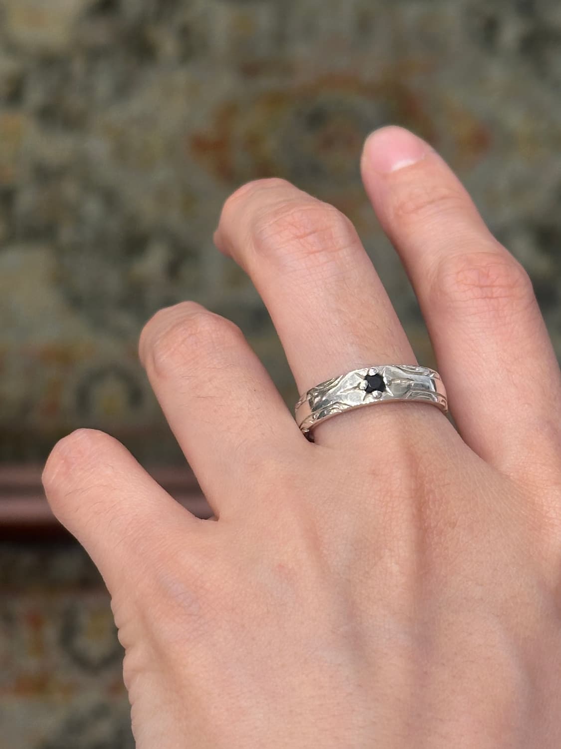 Black Stone 925 Sterling Silver Ring 상품이미지1