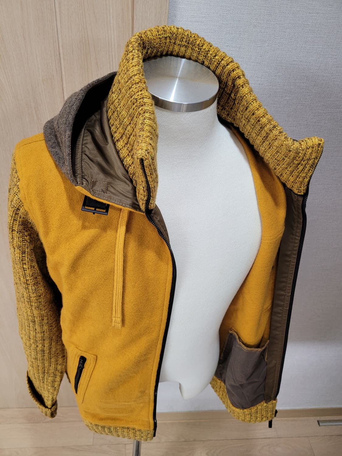 켈번 KELBURN 남자 모직 니트 후드 자켓 105 오렌지 상품이미지7