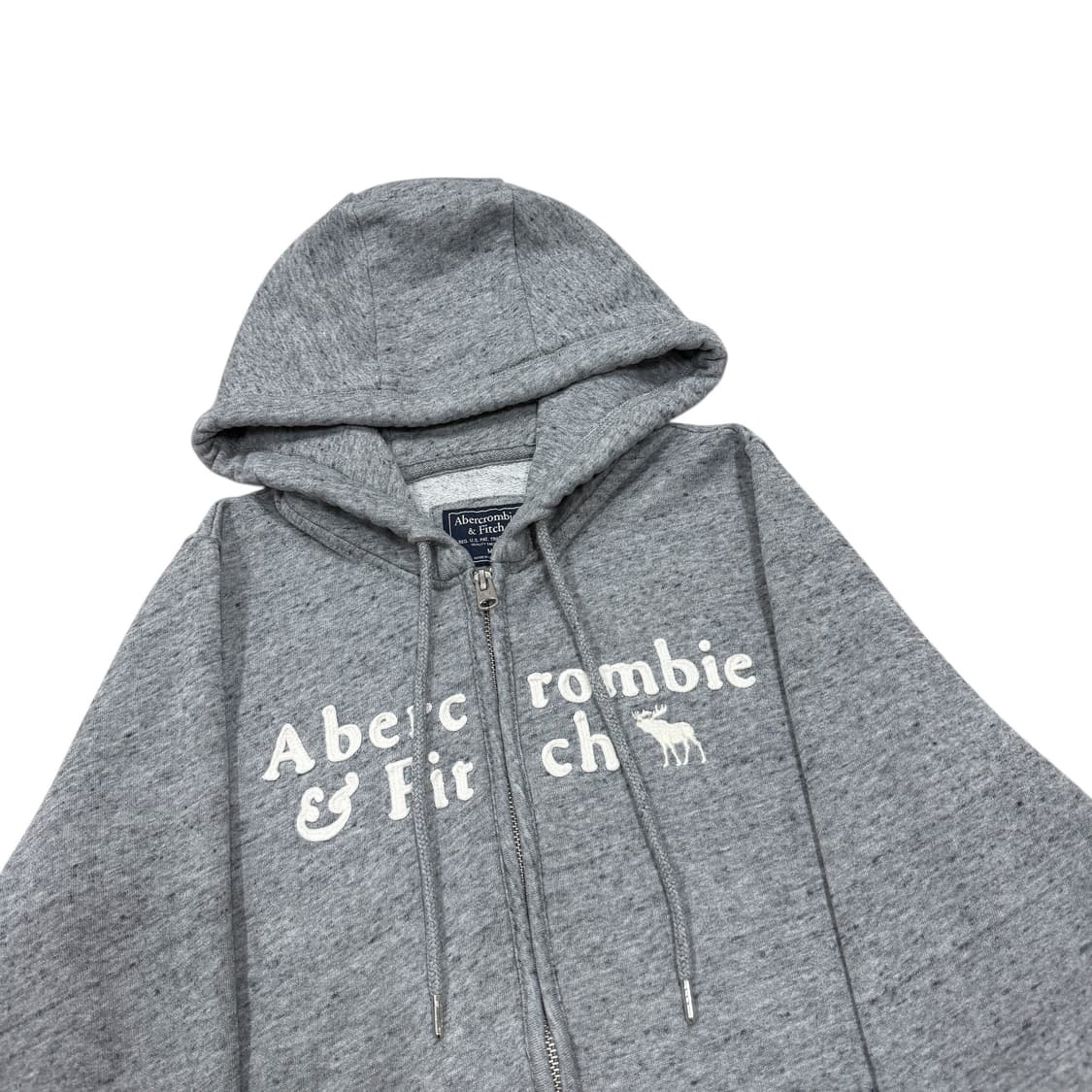 아베크롬비 빈티지 스펠로고 기모 후드집업 자켓 그레이 M 상품이미지2