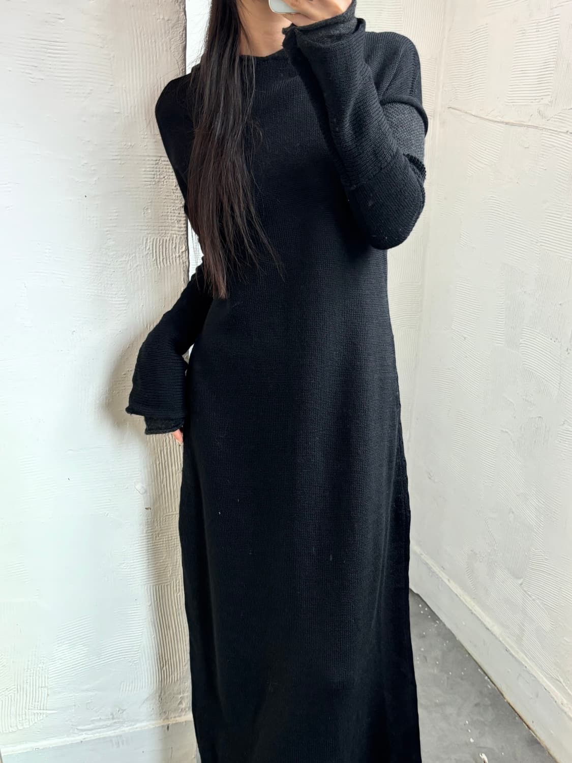 Yohji Yamamoto 요지야마모토 블랙 후드 롱 원피스 상품이미지1
