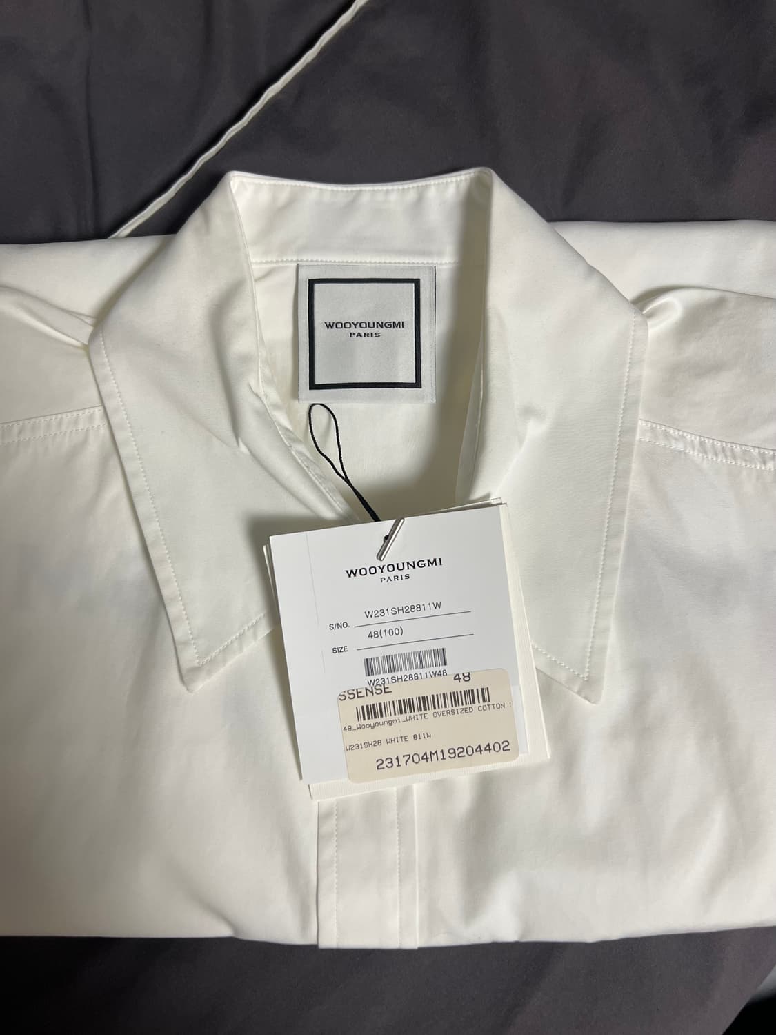 [상태좋음] 우영미 백로고 숏슬리브 셔츠 48(100) 상품이미지4