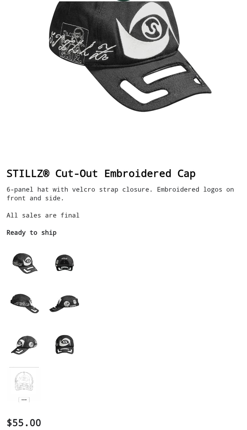 스틸즈 STILLZ® Cut-Out Embroidered Cap 캡모자 상품이미지2