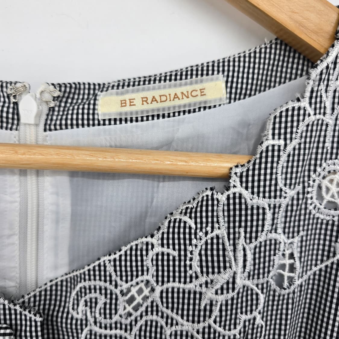 일본 빈티지 체크 플라워 레이스 롱 원피스  상품이미지5