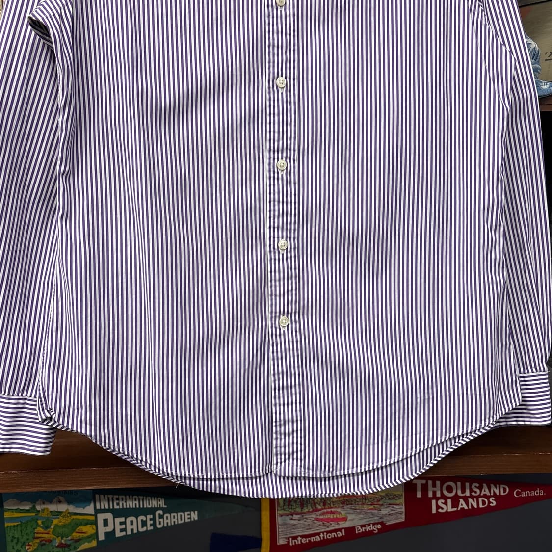 00s 폴로 랄프로렌 클래식 스트라이프 버튼다운셔츠 퍼플 N1164 상품이미지4