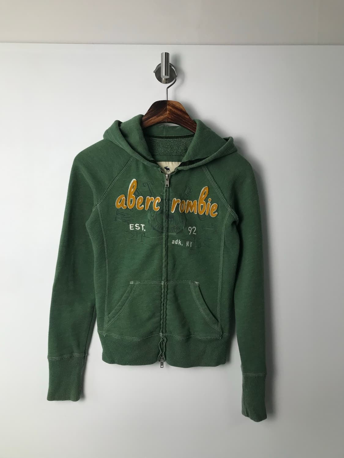 아베크롬비 y2k 와투케 그린 딱붙 후드집업 상품이미지2
