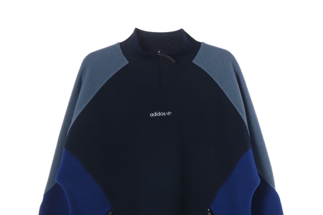 아디다스 네이비 배색 하프집업 플리스 L 상품이미지3
