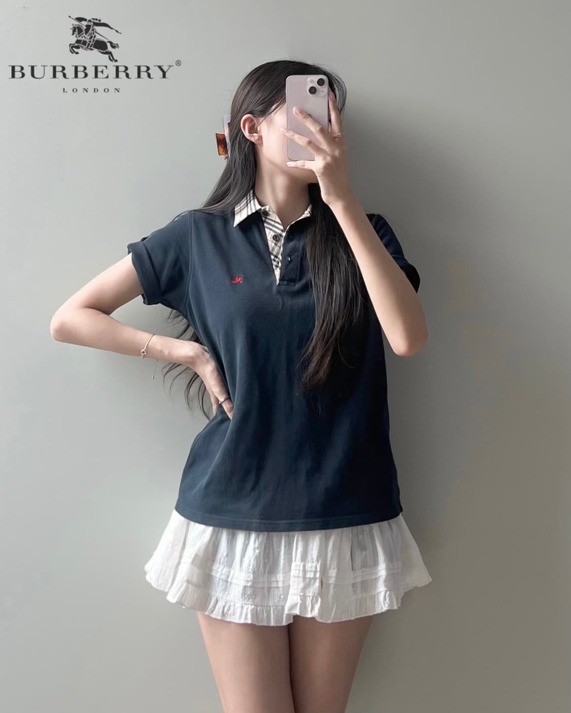 버버리 반팔 카라티 상품이미지2