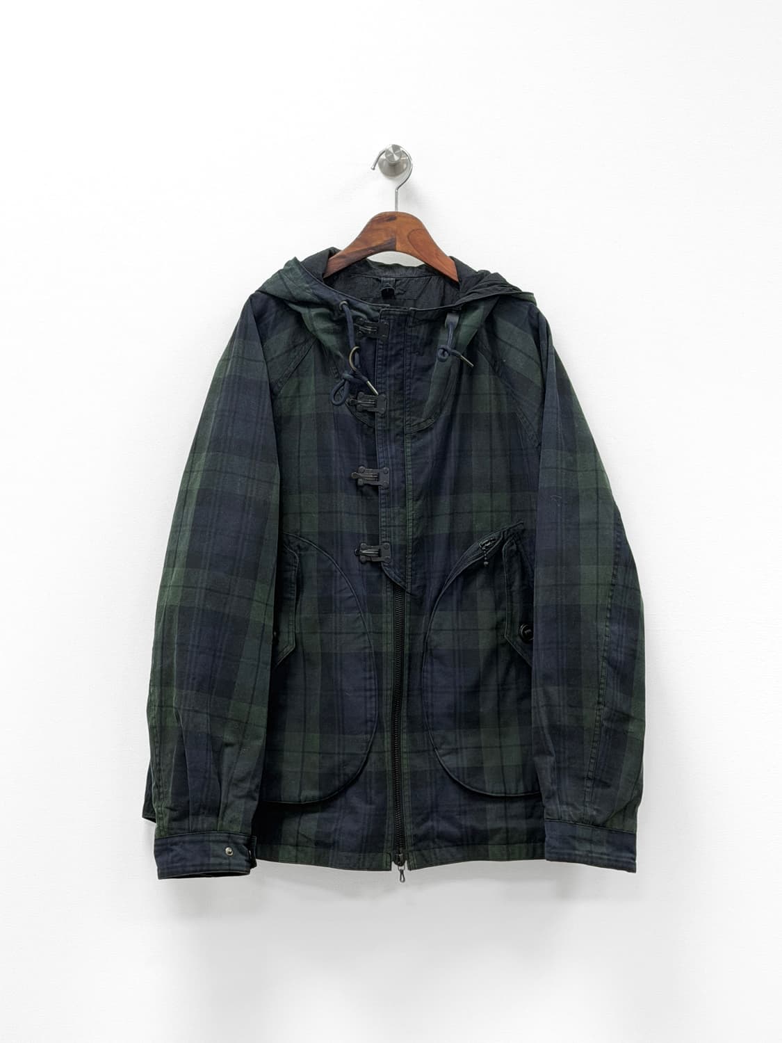 이스트로그 밀레레인 체크 후드 덱 자켓 블랙워치 상품이미지1