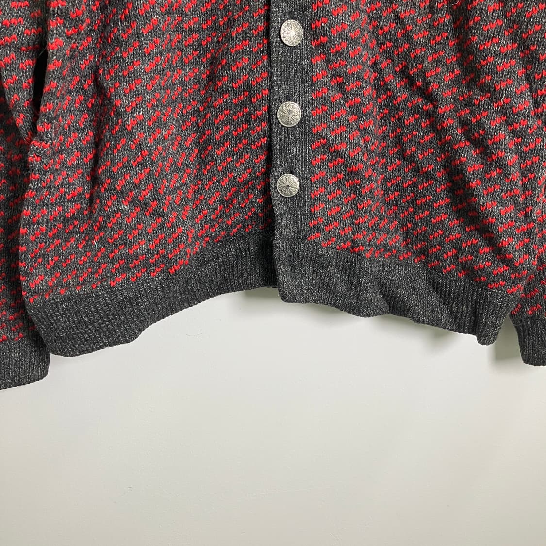70's 엘엘빈 버드아이 패턴 울 가디건 상품이미지5