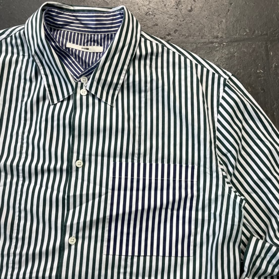 100 시스템옴므 헨리넥 레이어드 셔츠  상품이미지2