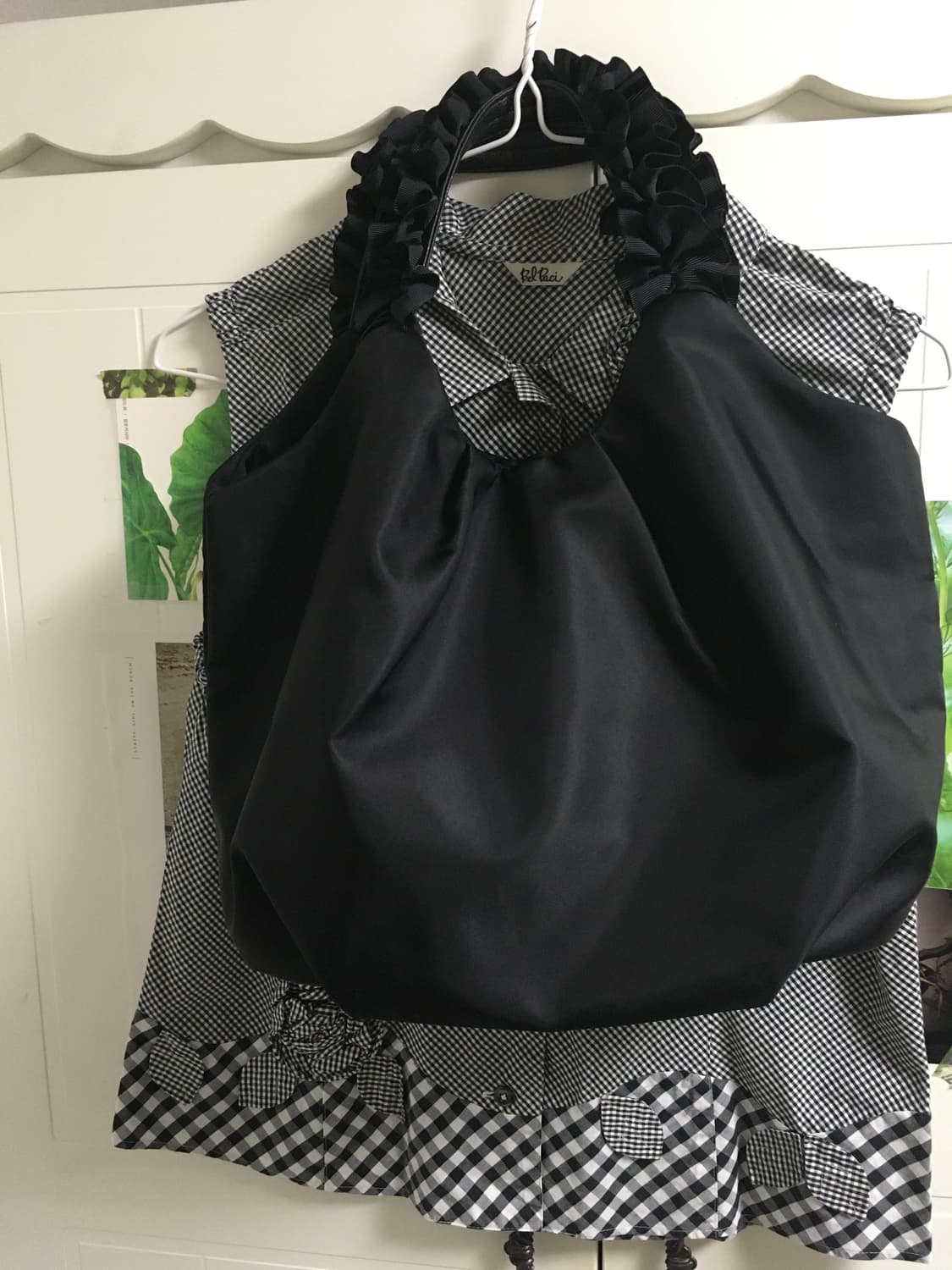 일본빈티지 프릴 레이스 블랙 가방 만두백 구름백 꼼데 cos 유니클로 상품이미지7