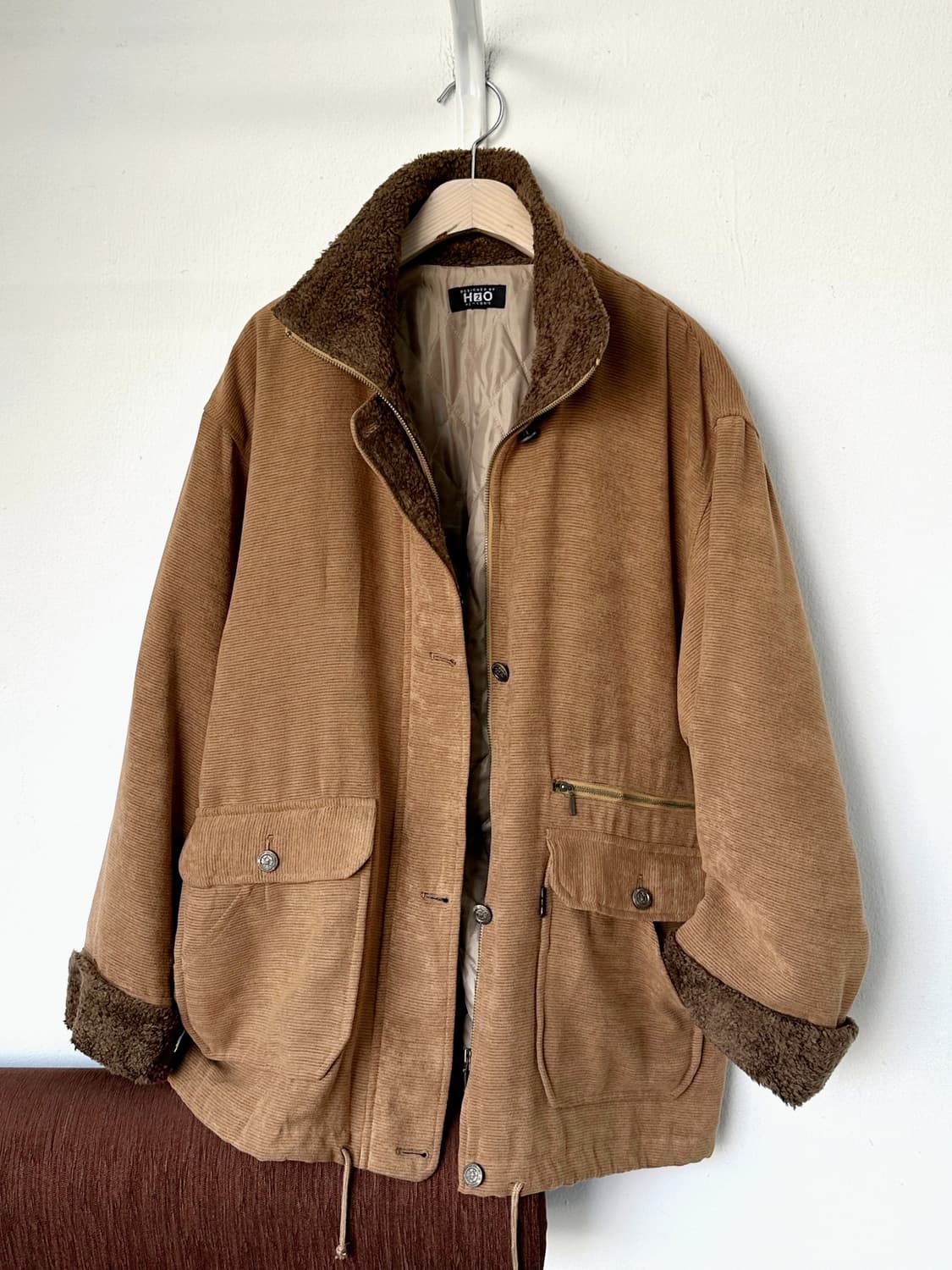 Cord fabric stand collar utility mid coa 상품이미지10