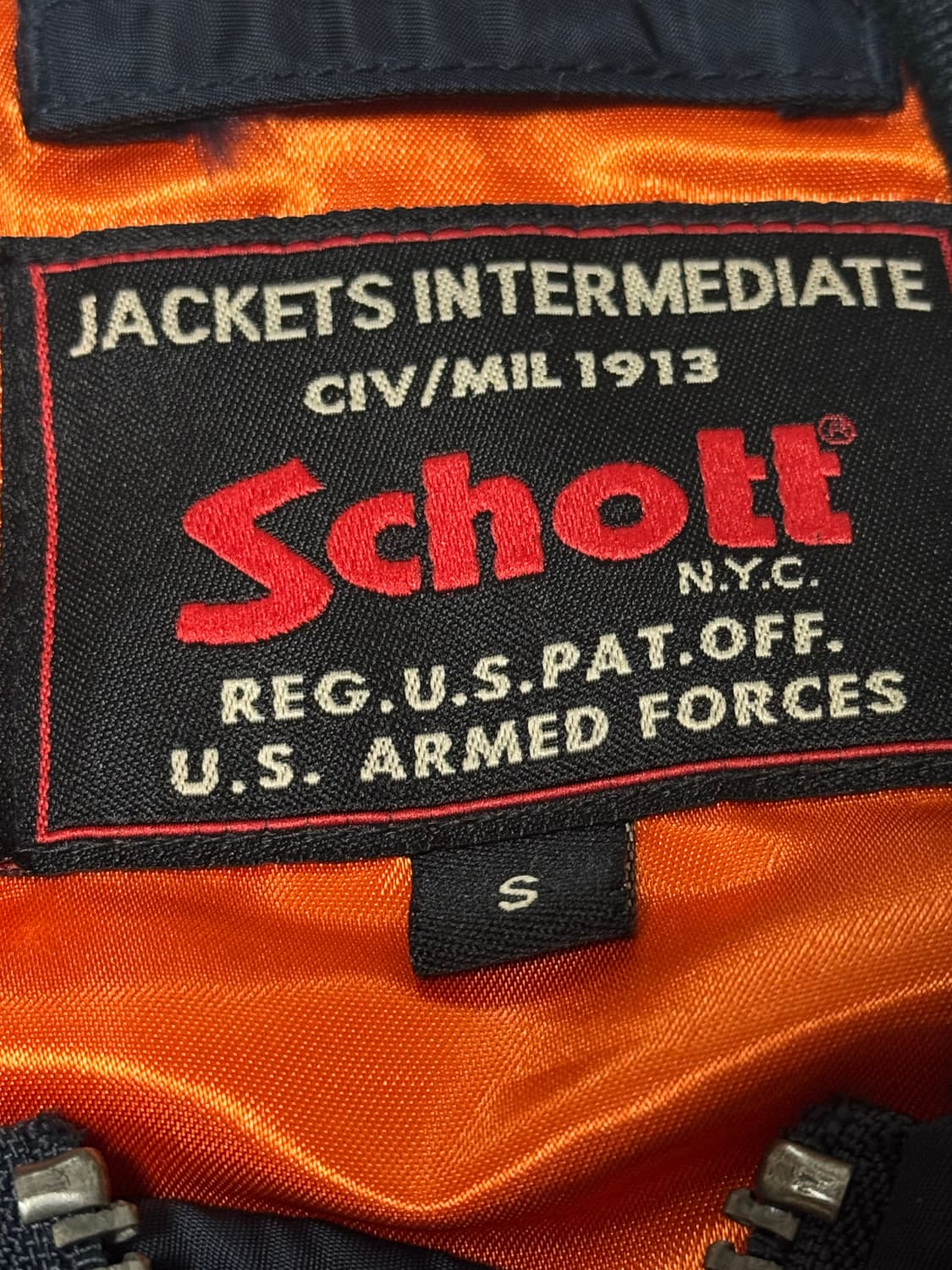 (S) Schott 쇼트 MA-1 블루종 자켓 상품이미지3