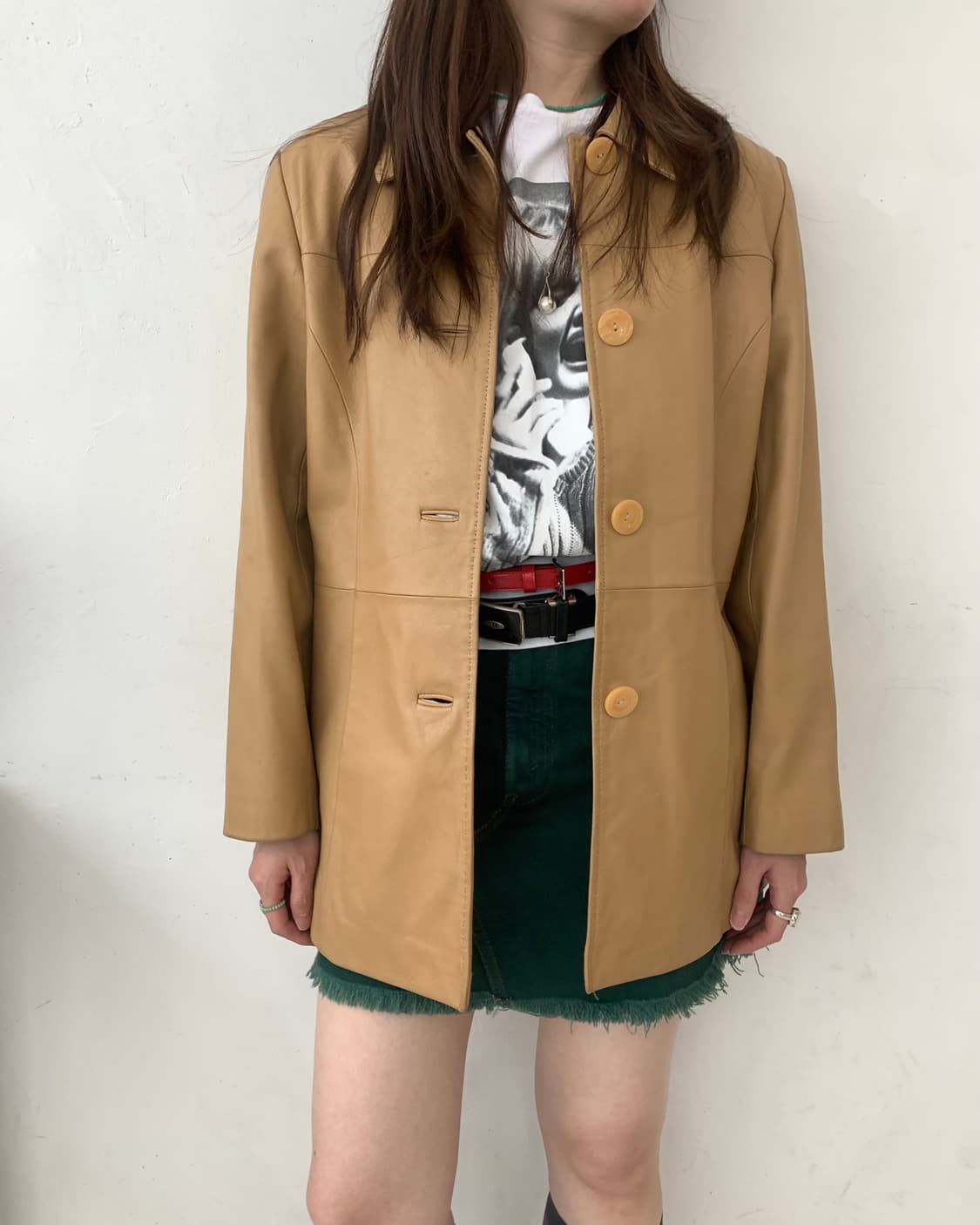 Beige lamb Leather JK 상품이미지1