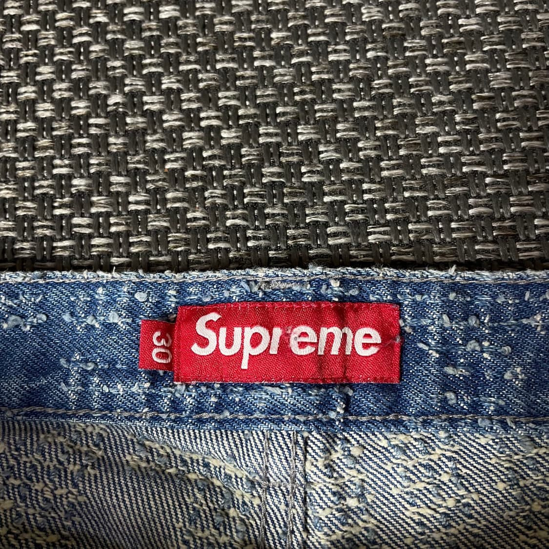 (30) 슈프림 니들 펀치 워시드 블루 팬츠 상품이미지4