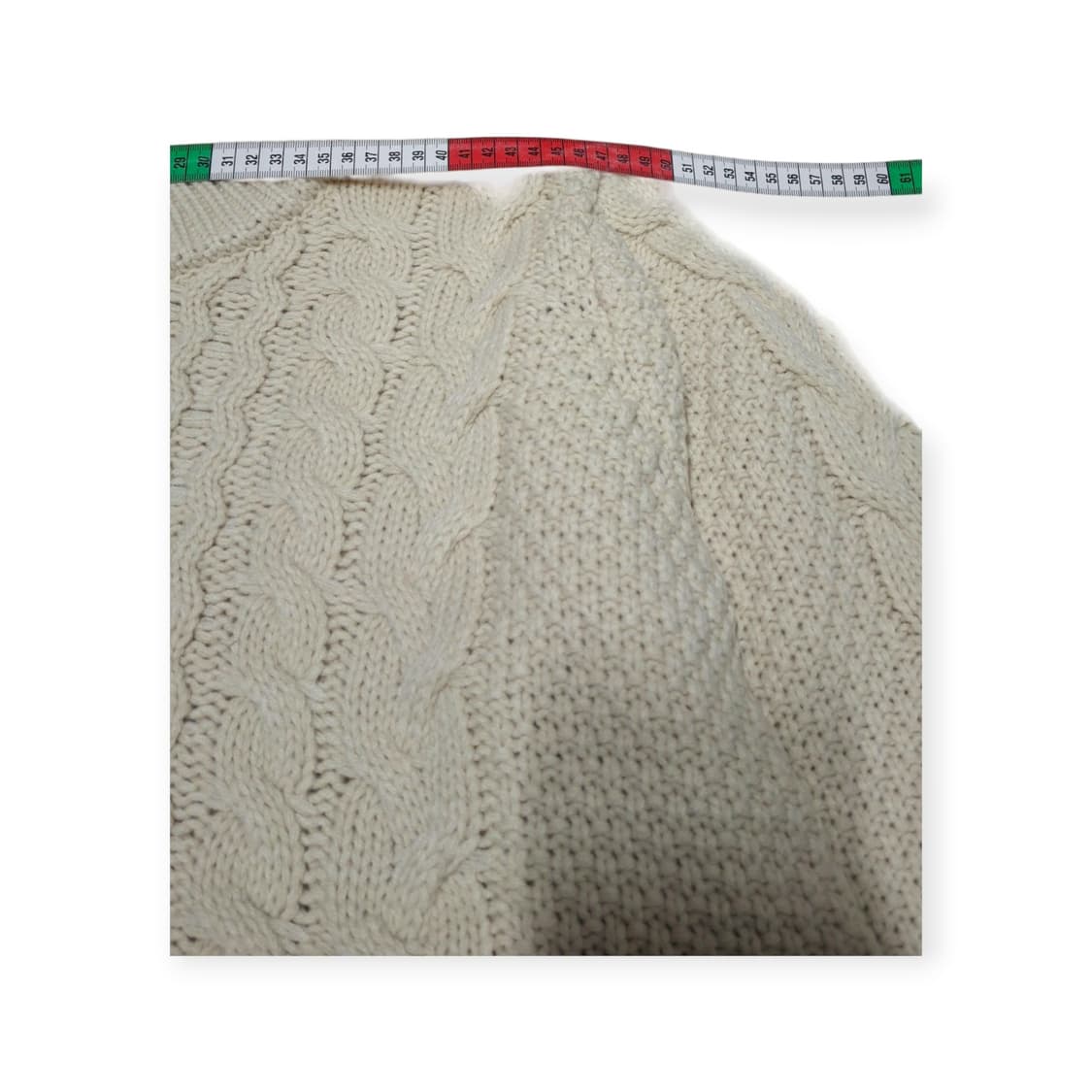 XL)클래식 케이블 니트 아이보리 오버핏 스웨터 꾸안꾸 코디 상품이미지5