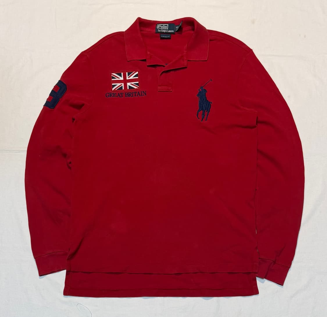 폴로 빅포니 치프키프 그레이트 브리튼 영국 롱슬리브 카라티 레드 상품이미지2