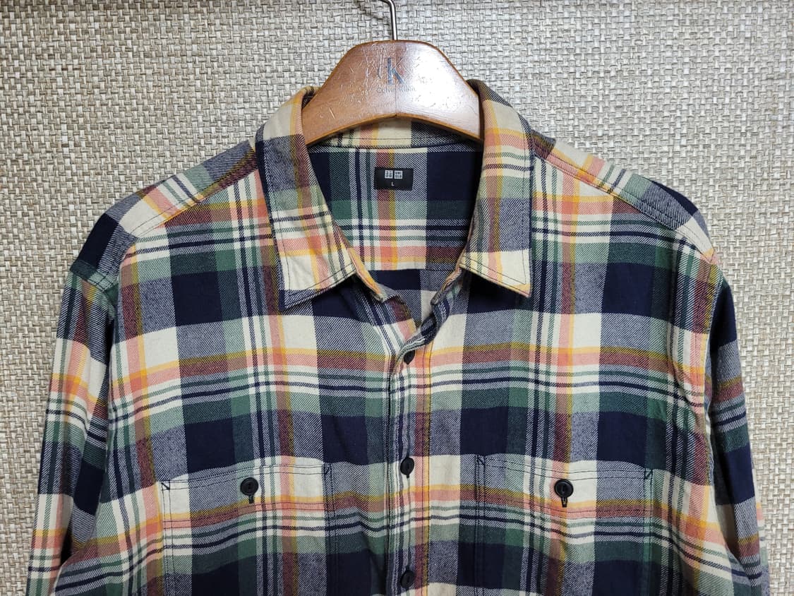 L 100사이즈 유니클로 플란넬 셔츠 아메카지  상품이미지2