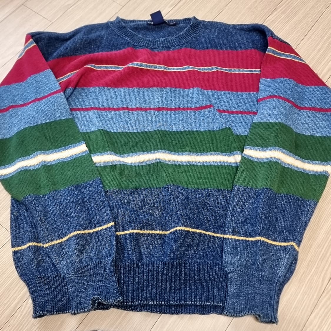 노티카 빈티지 스트라이프 패턴 니트(100~105) 상품이미지1