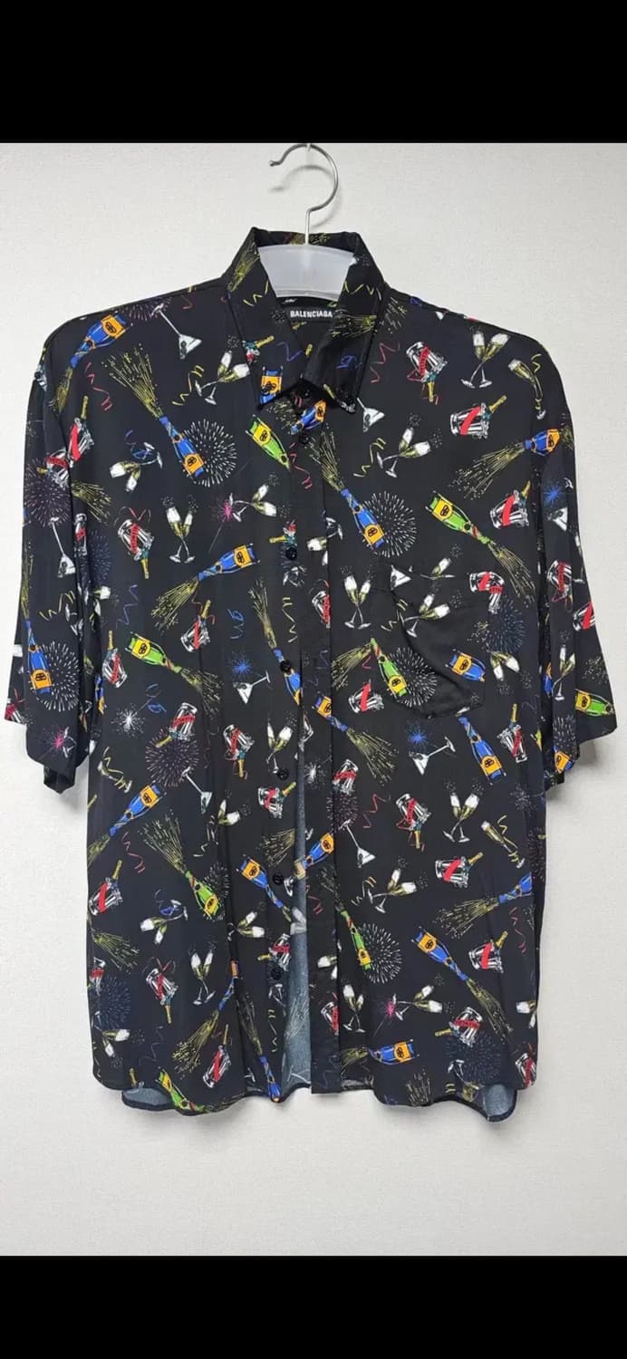 최종 할인! 발렌시아가 셔츠 /블랙 크레페 셀레브레이션 셔츠 상품이미지2