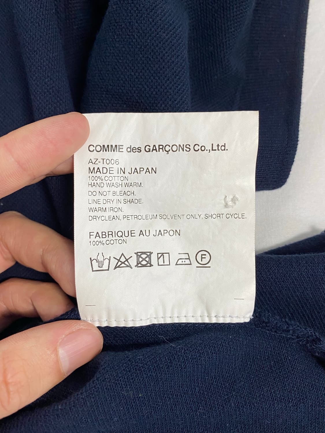 꼼데가르송 레드와펜 네이비 반팔 카라티 XL 상품이미지4