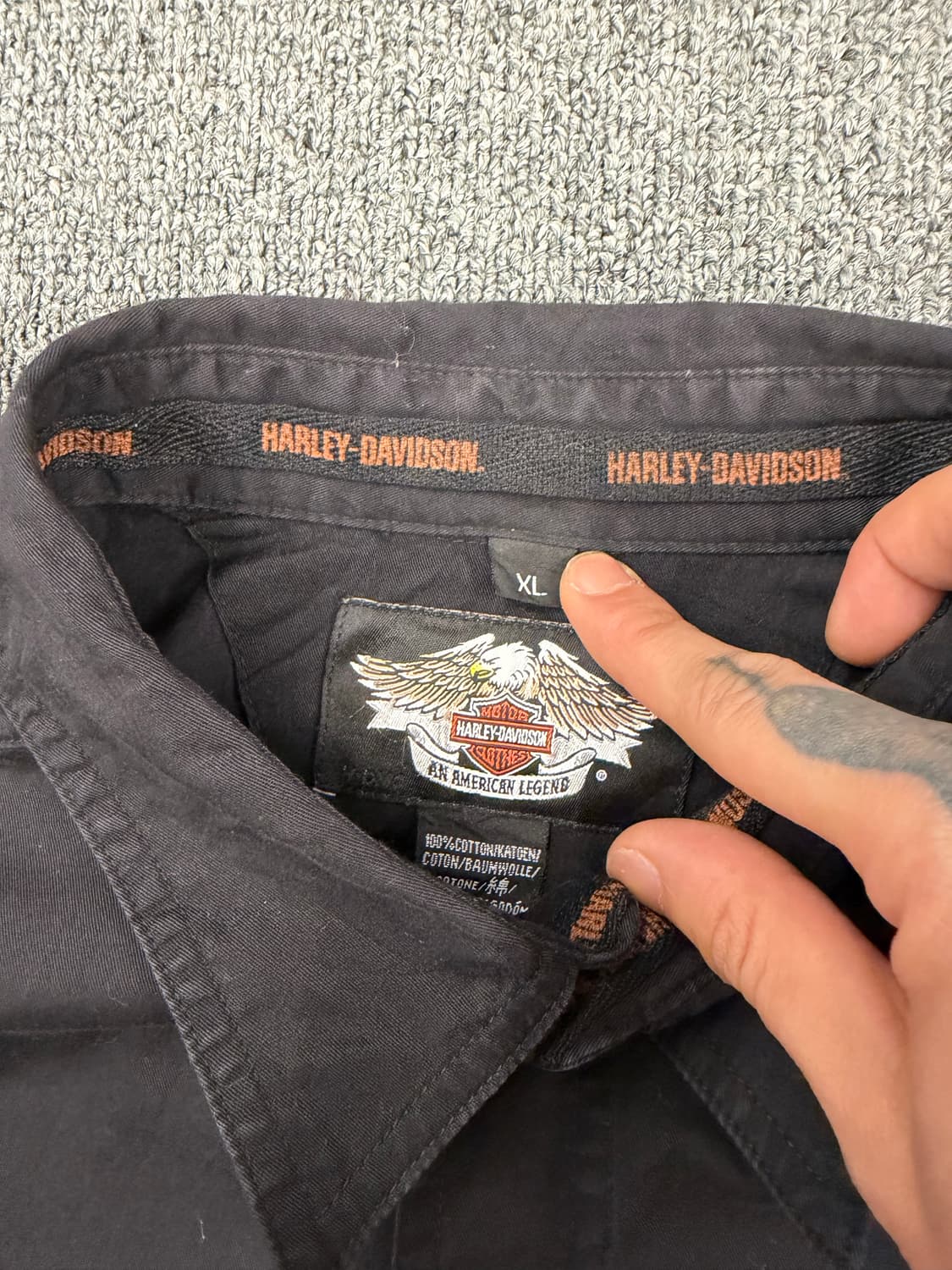 XL)할리데이비슨 빈티지 패치자수 반팔 셔츠 상품이미지4