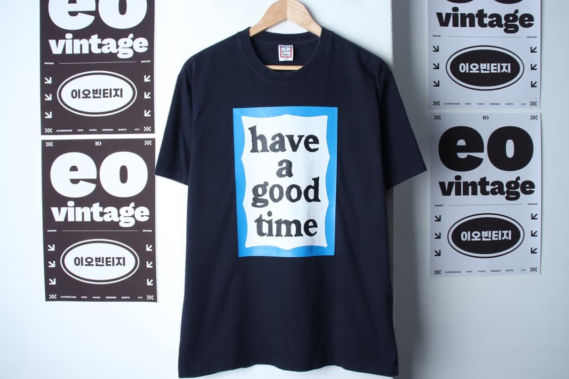 (XL-2XL) 해브어굿타임 반팔 티셔츠 빅로고 네이비-H3H33745 상품이미지2