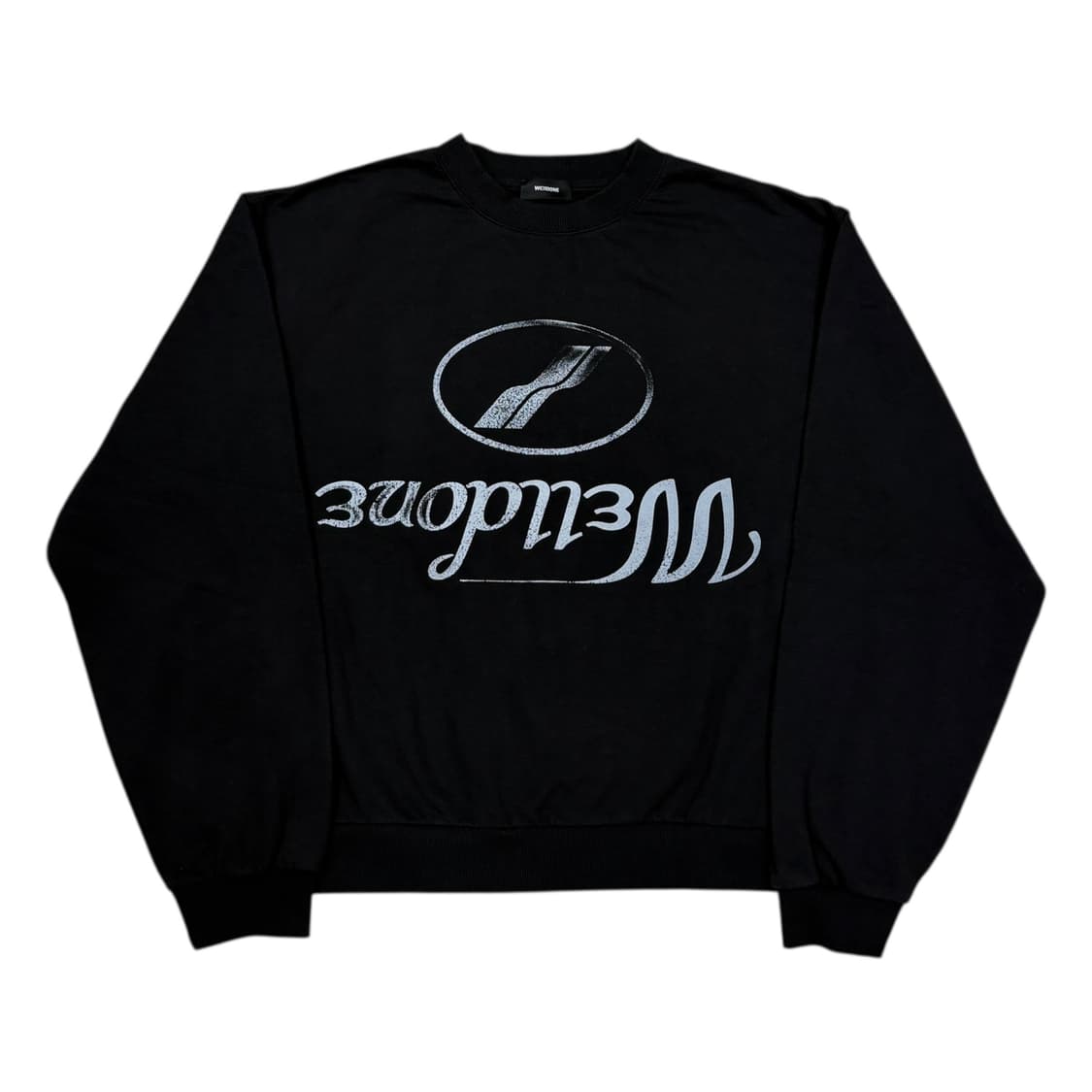 WE11DONE 웰던 플립 로고 프린트 스웻셔츠 맨투맨 블랙 L 상품이미지1