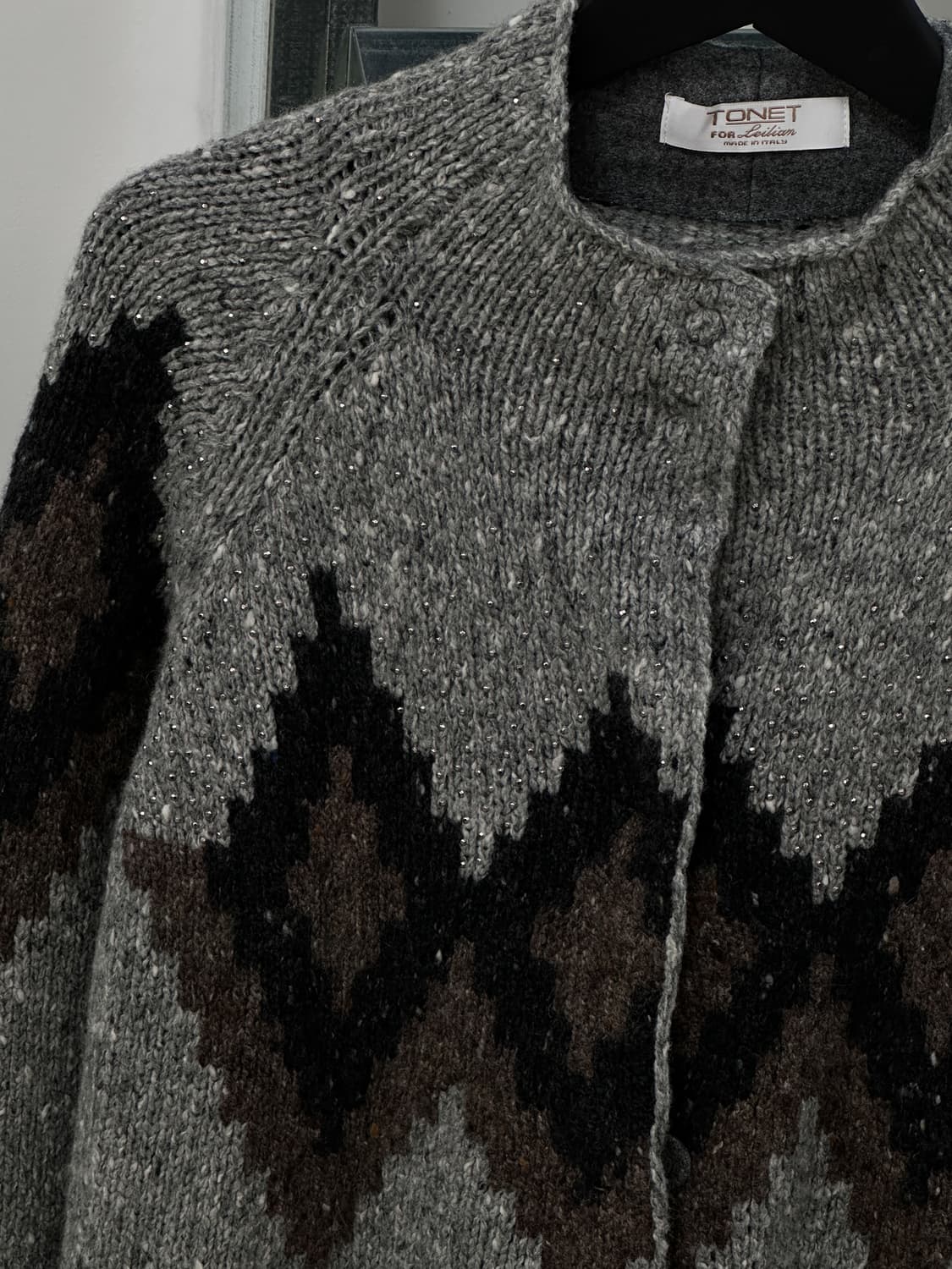 gray argyle knit cardigan 상품이미지2