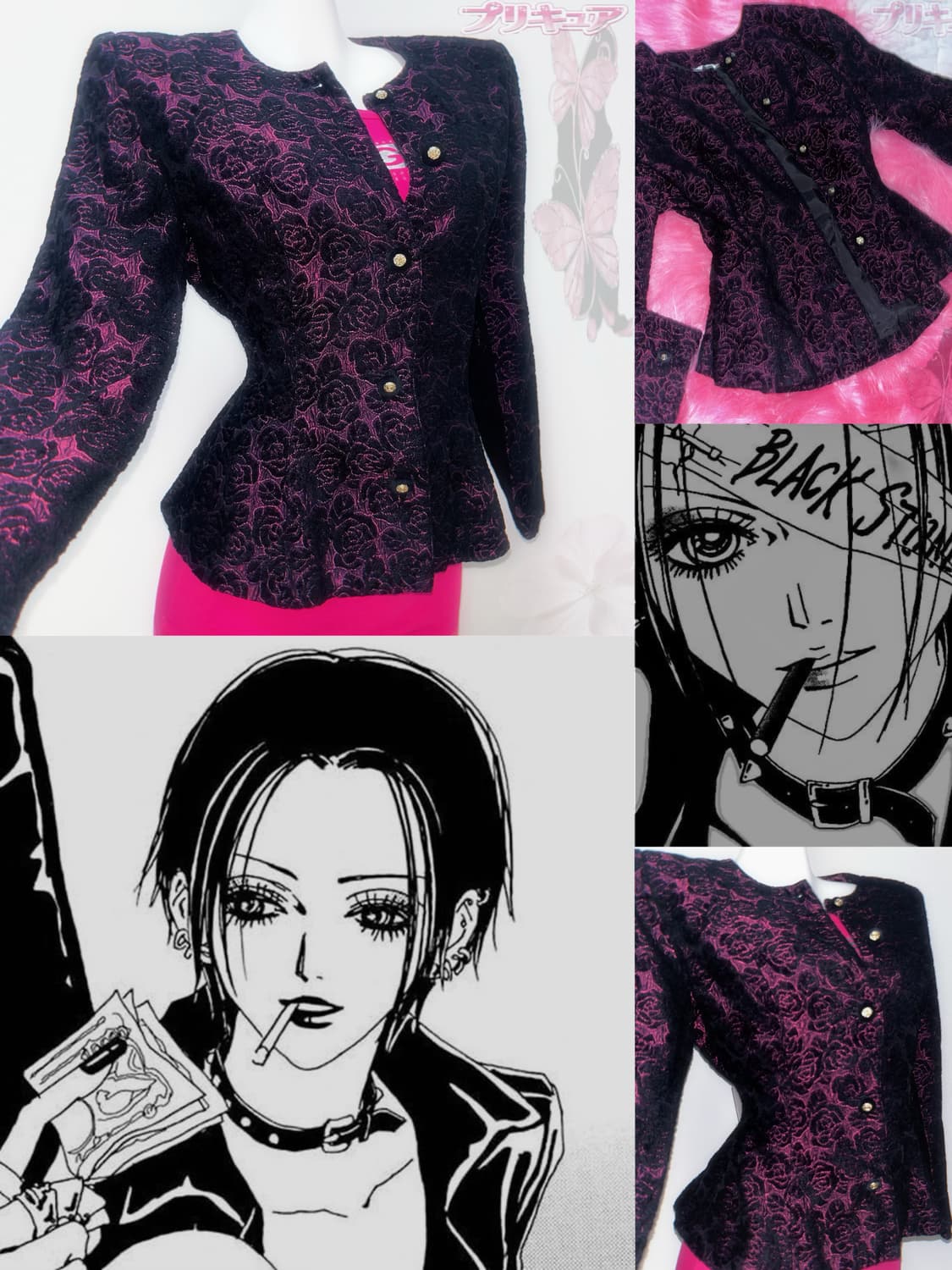 나나 무드 고딕 로즈 자수 슬림핏 자켓 상품이미지1