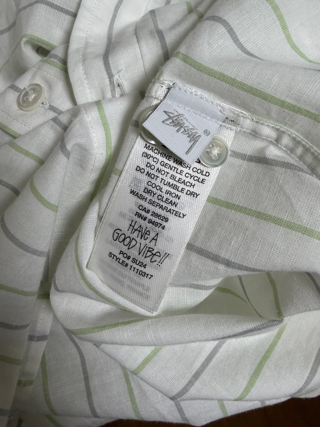 Stussy cotton linen stripe shirt L사이즈 상품이미지10