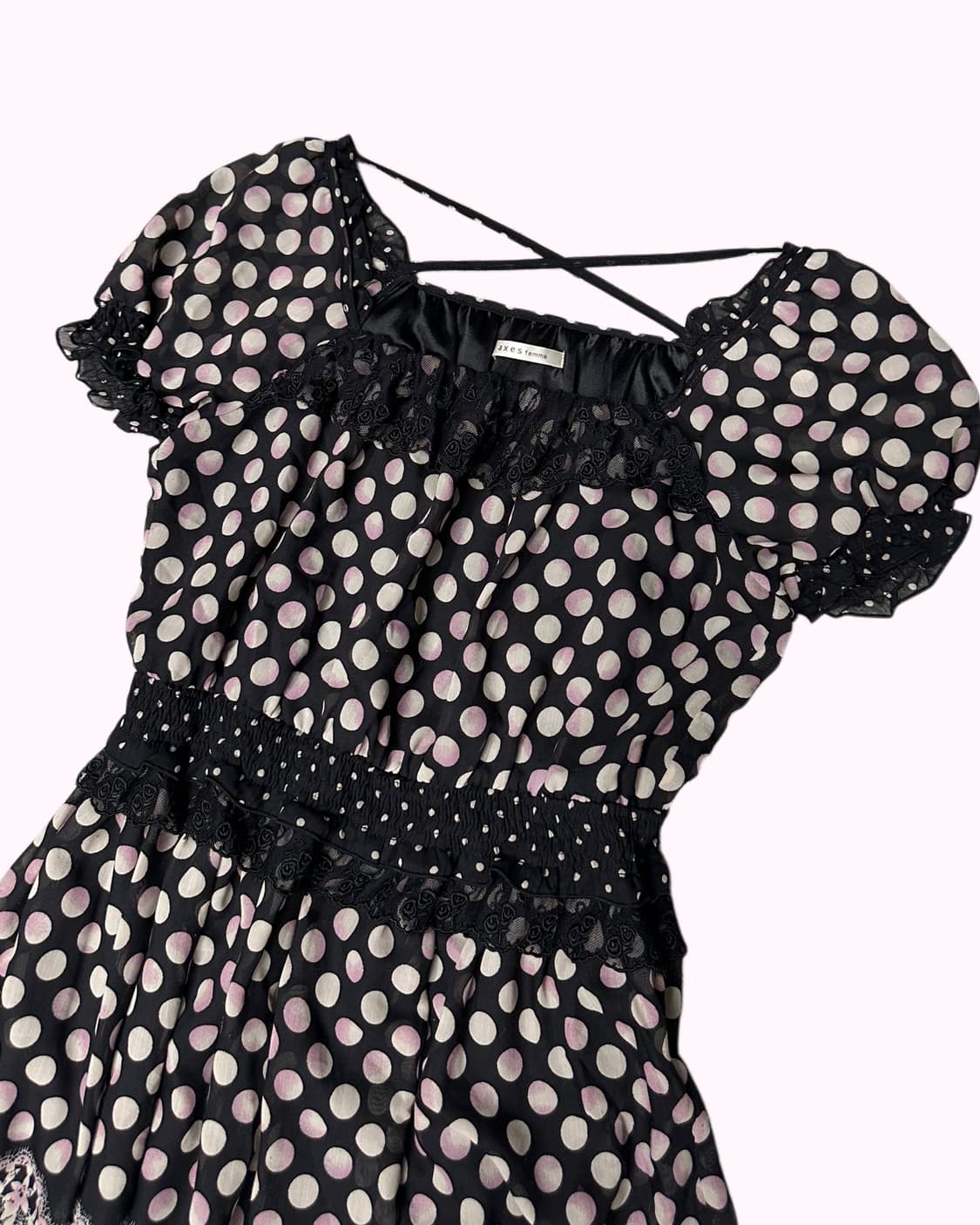 purple dot lace dress 상품이미지3