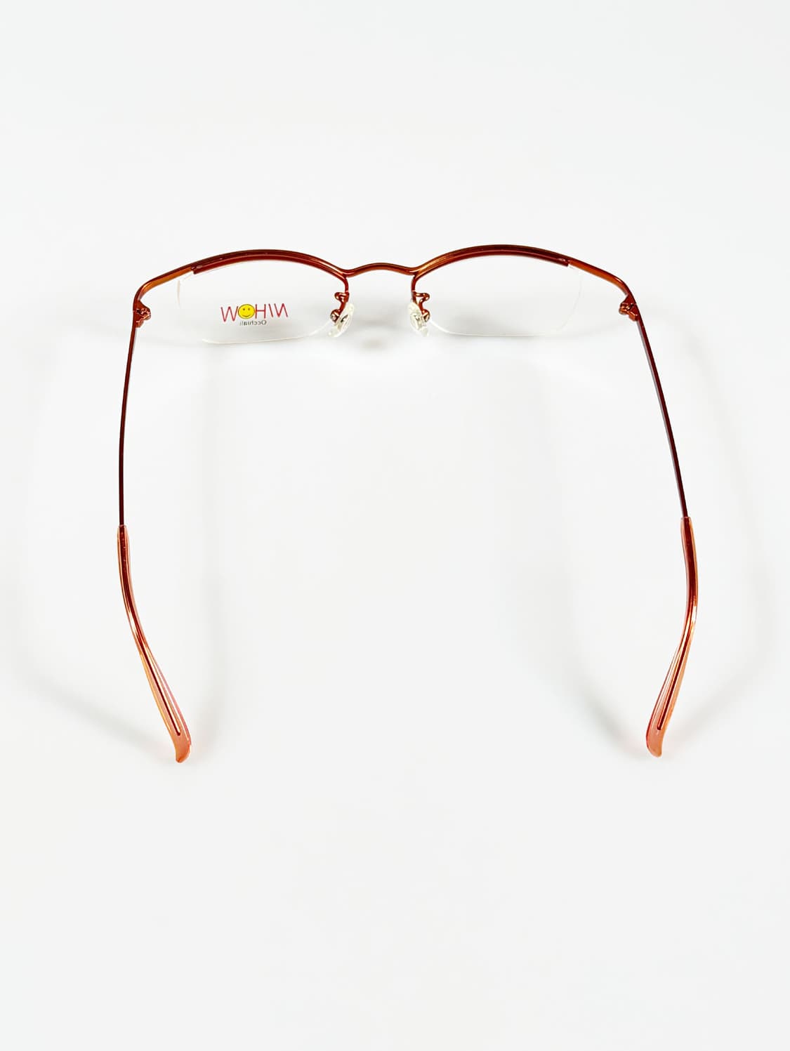 90s NIHOW 브라운 메탈 스퀘어 반무테 빈티지 안경 상품이미지5