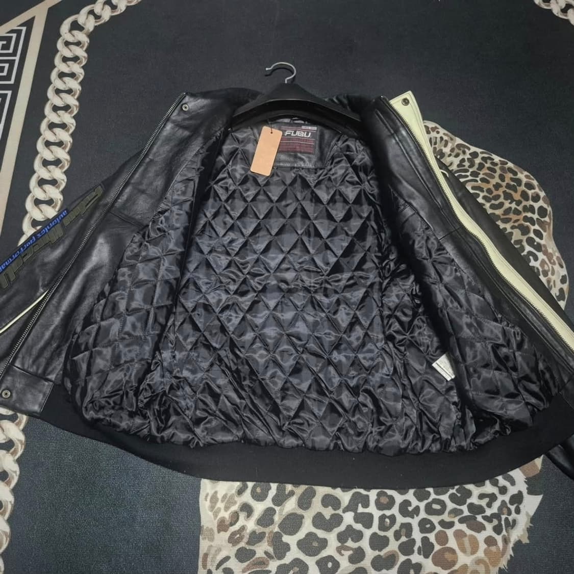 90's 후부 FUBU 독수리 올드스쿨 패치 레더 가죽자켓 L 상품이미지7