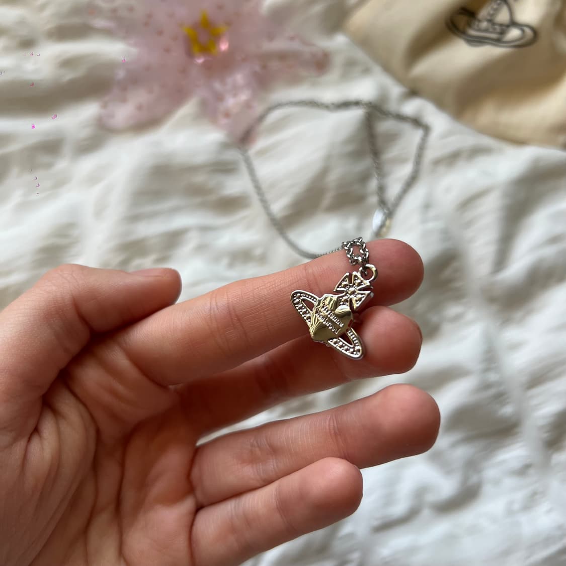 비비안웨스트우드 아리엘라 핑크 실버 목걸이 상품이미지8