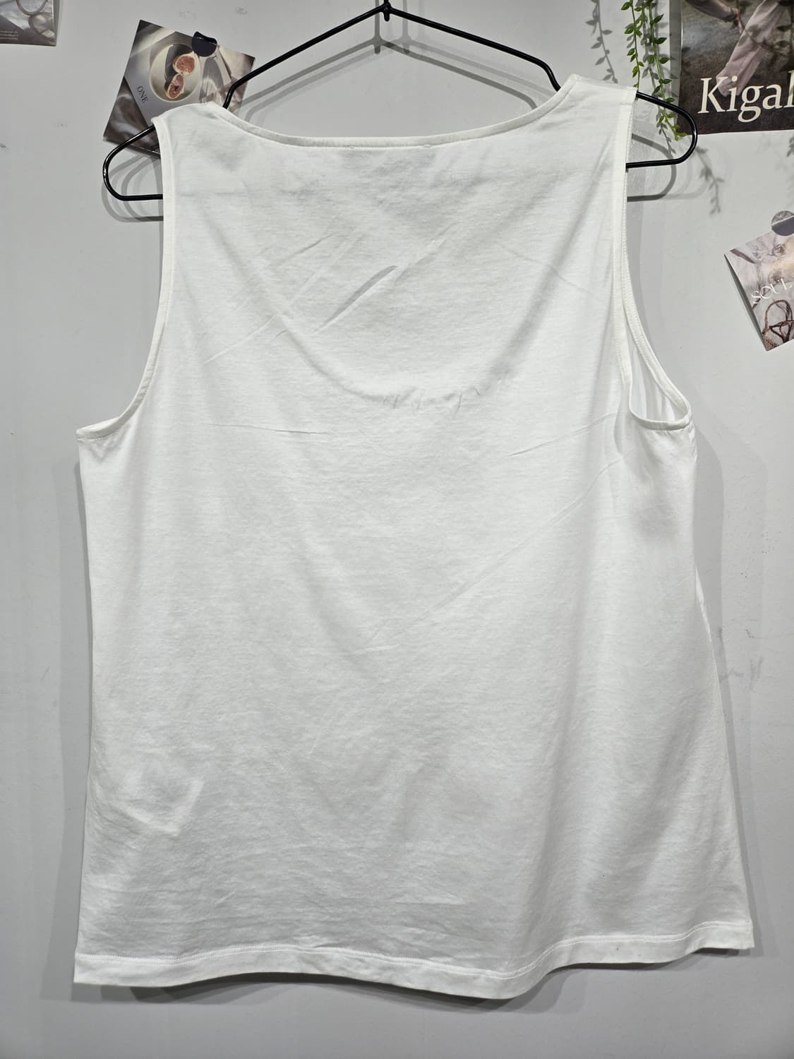 막스마라 화이트 롱 나시 슬리브리스 탑 상품이미지4