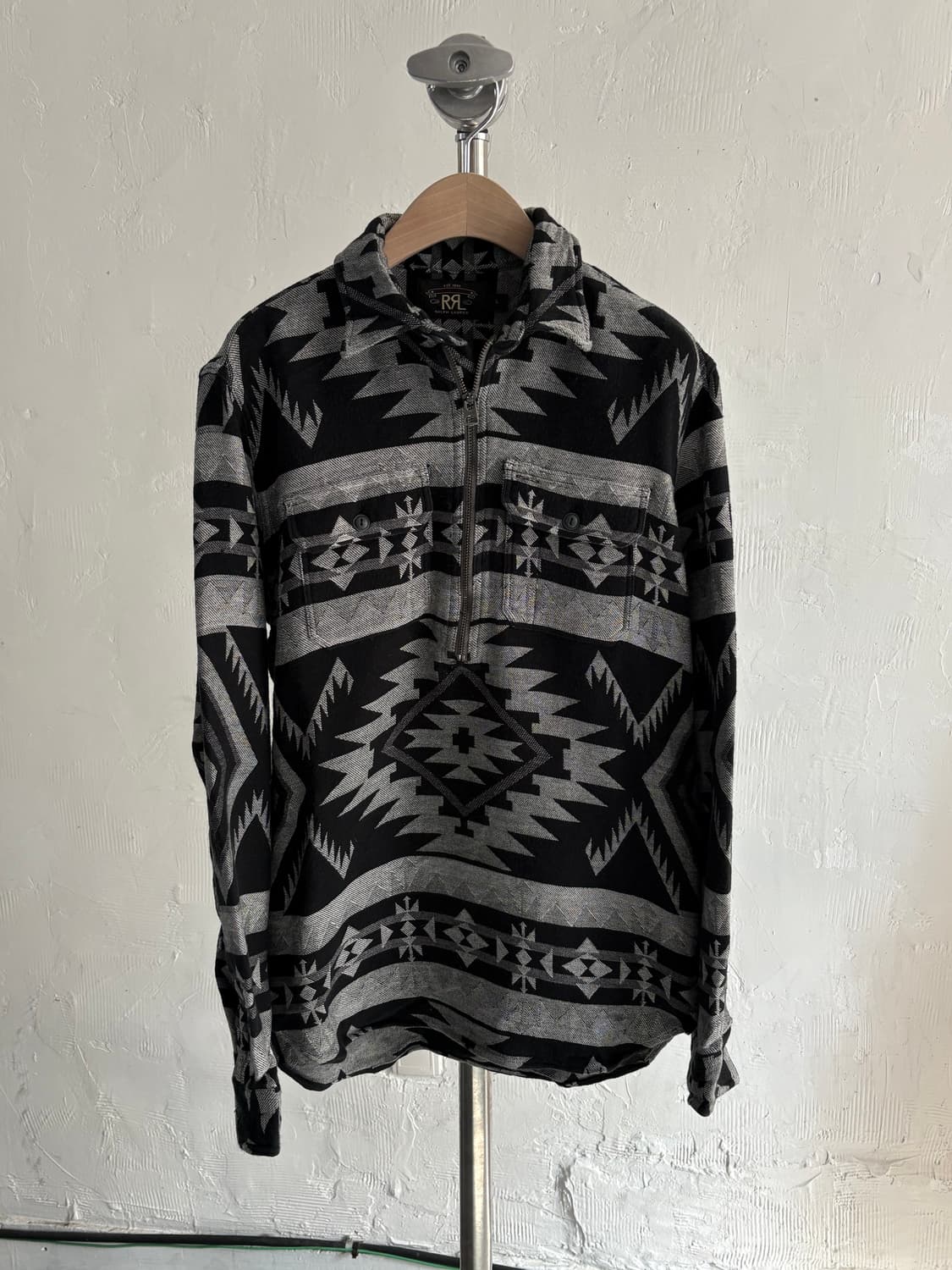 RRL 더블알엘 블랙 나바호 패턴 하프 집업  상품이미지4