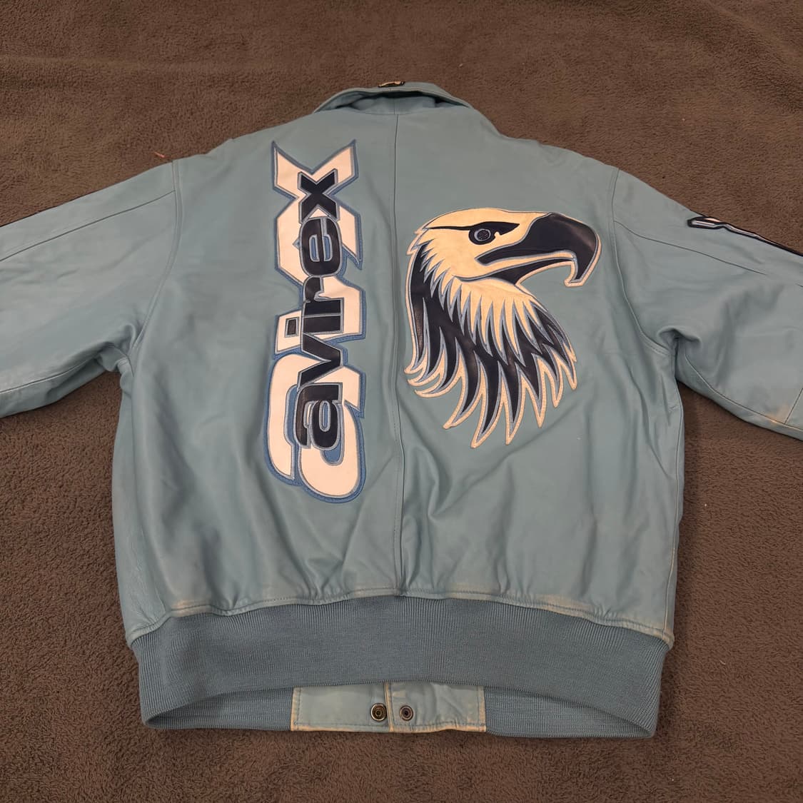 [ 정품/L ] 아비렉스 빈티지 바시티 레더 가죽 자켓 상품이미지4