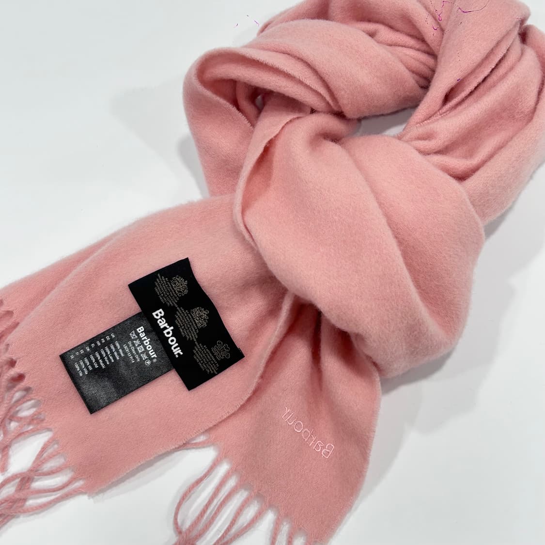 Barbour 울 핑크 목도리  상품이미지3