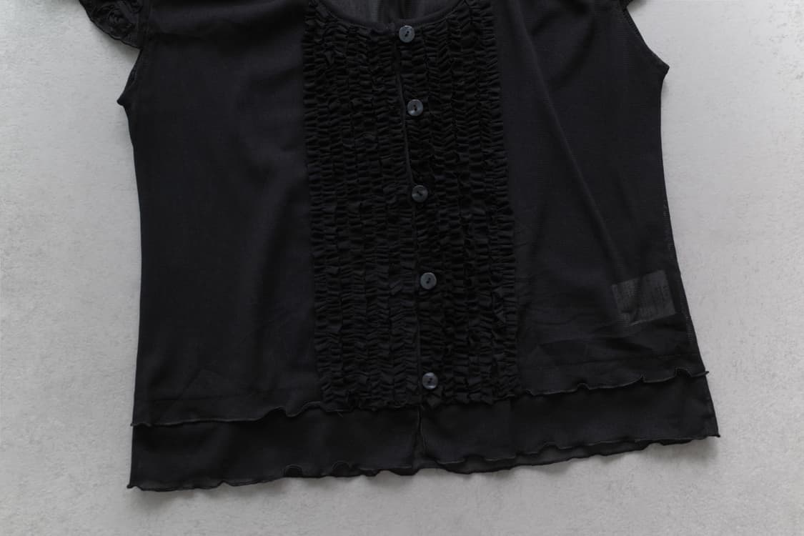 flower see-through half blouse 상품이미지4