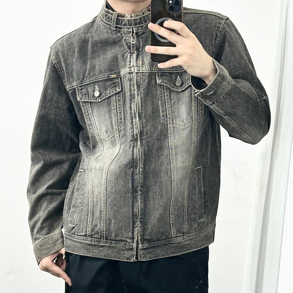 Lee 흑청 데님 바이커 자켓 상품이미지2