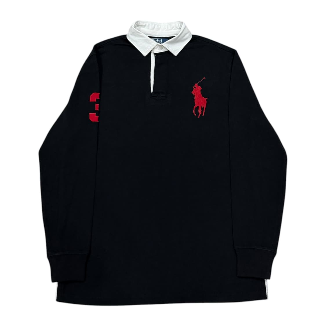 폴로 랄프로렌 레드 빅포니 PK 럭비 카라티 블랙 M 상품이미지1