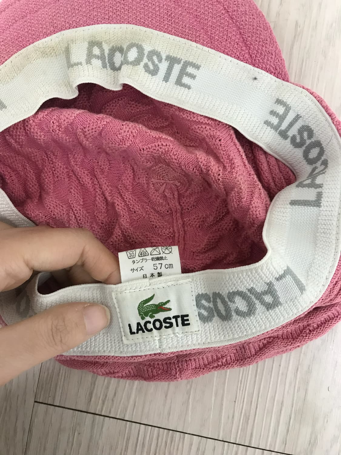 라코스테 연분홍(핑크) 니트 헌팅캡 빵모자 상품이미지6