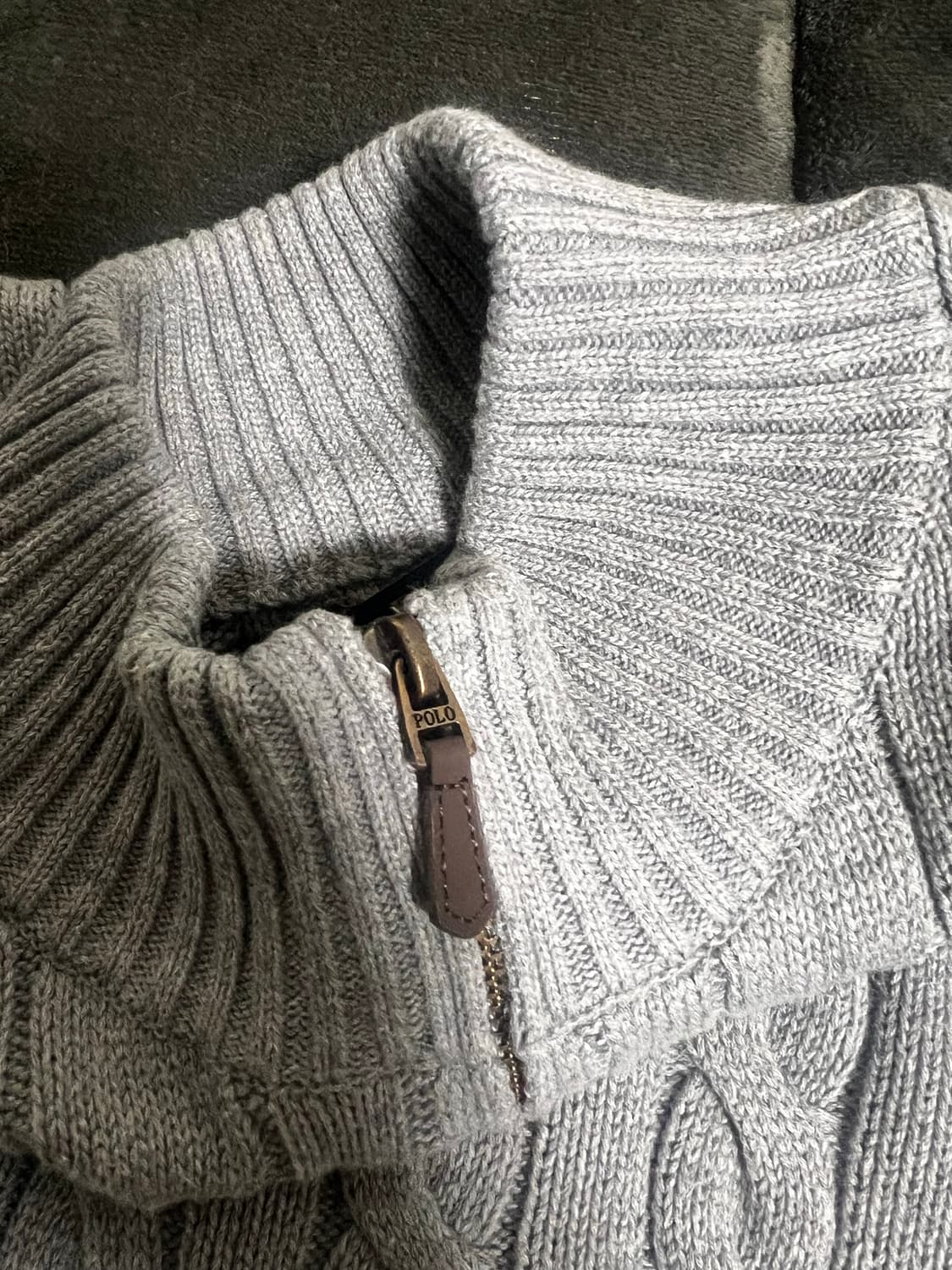 폴로 랄프로렌 반집업 꽈배기 니트 XL 상품이미지3