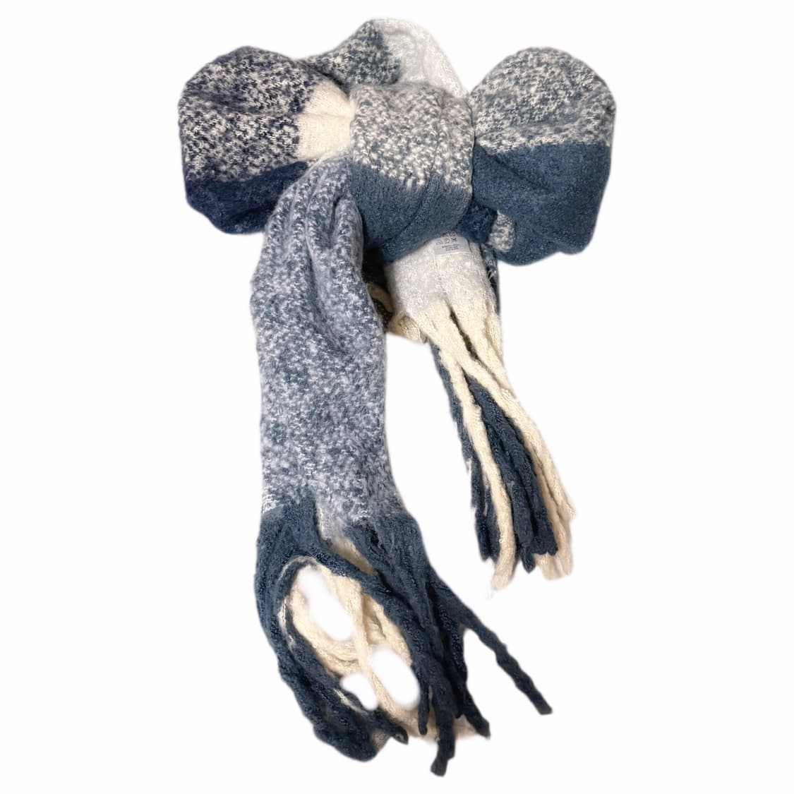 (이체시에눌) 일본 체크 포인트 핀터깔 하늘색 앤 화이트 머플러 상품이미지1