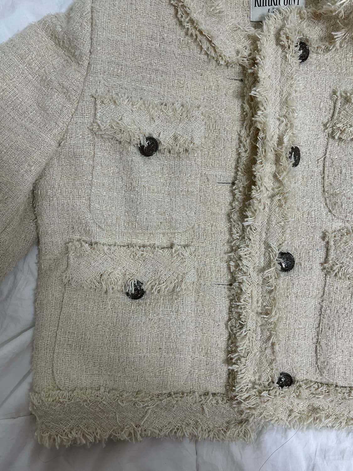 카키포인트 크롭 트위드 아이보리 상품이미지4